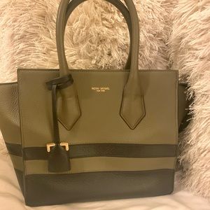 Henri Bendel Rivington Color Block Satchel-Leather
